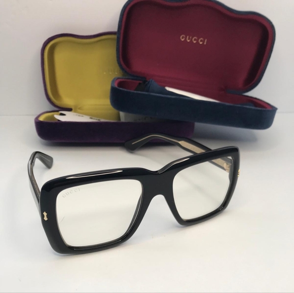 - New 💯 Original Gucci Transparent Square Unisex Sunglasses GG0366S 001 - Picture 5 of 13